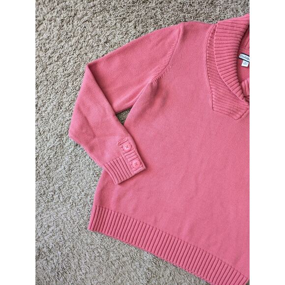 Croft & Barrow Shawl Collar Sweater XL Pink Barbie Heavy Knit Coquette Granny - Picture 5 of 8